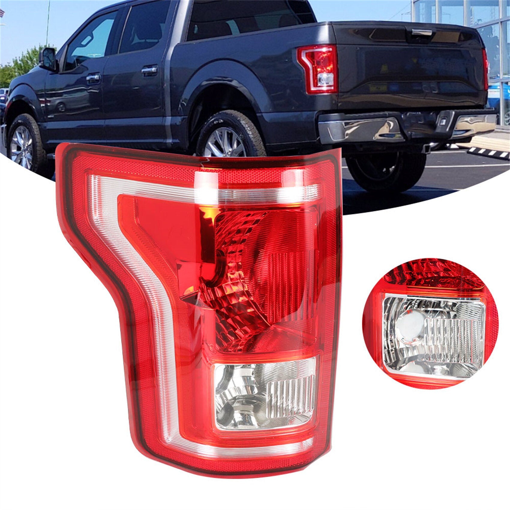 TOPPARTZ Driver Side Tail Light Replacement for 2015-2017 Ford F-150 SSV XL XLT Rear Tail Light Brake Lamp Assembly LH Left Side FL3Z13405A FO2800239