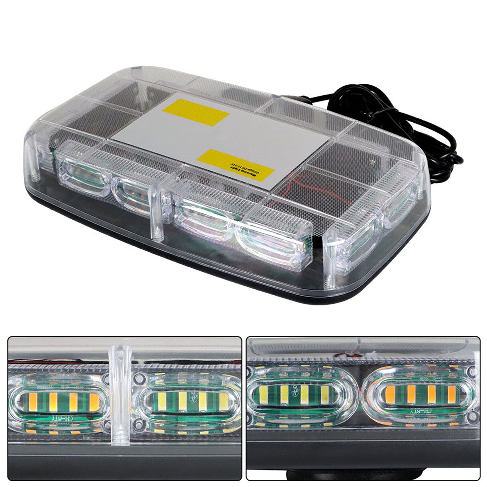 TOPPARTZ Emergency Safety Warning Light 48LED Strobe Flashing Light For Truck Top