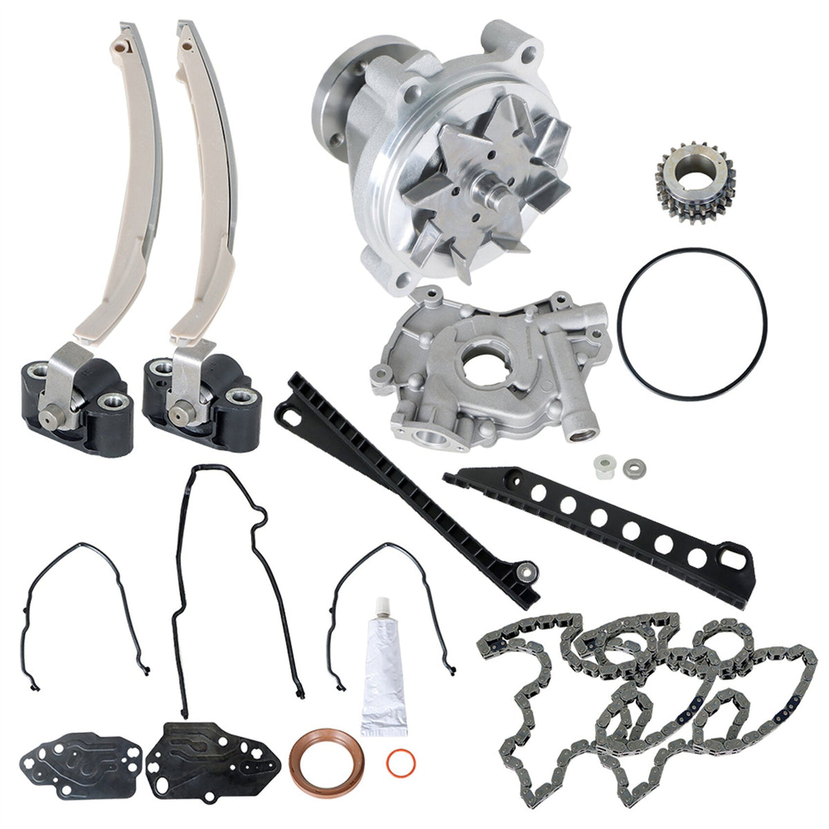 TOPPARTZ Timing Chain Kit with Oil Pump Water Pump Replacement for 2004-2008 Ford Expedition F150 F250 Lincoln 5.4L