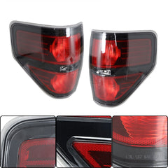 TOPPARTZ Driver & Passenger Side Red Smoked Tail Lights Replacement for 2009-2014 Ford f150 F-150