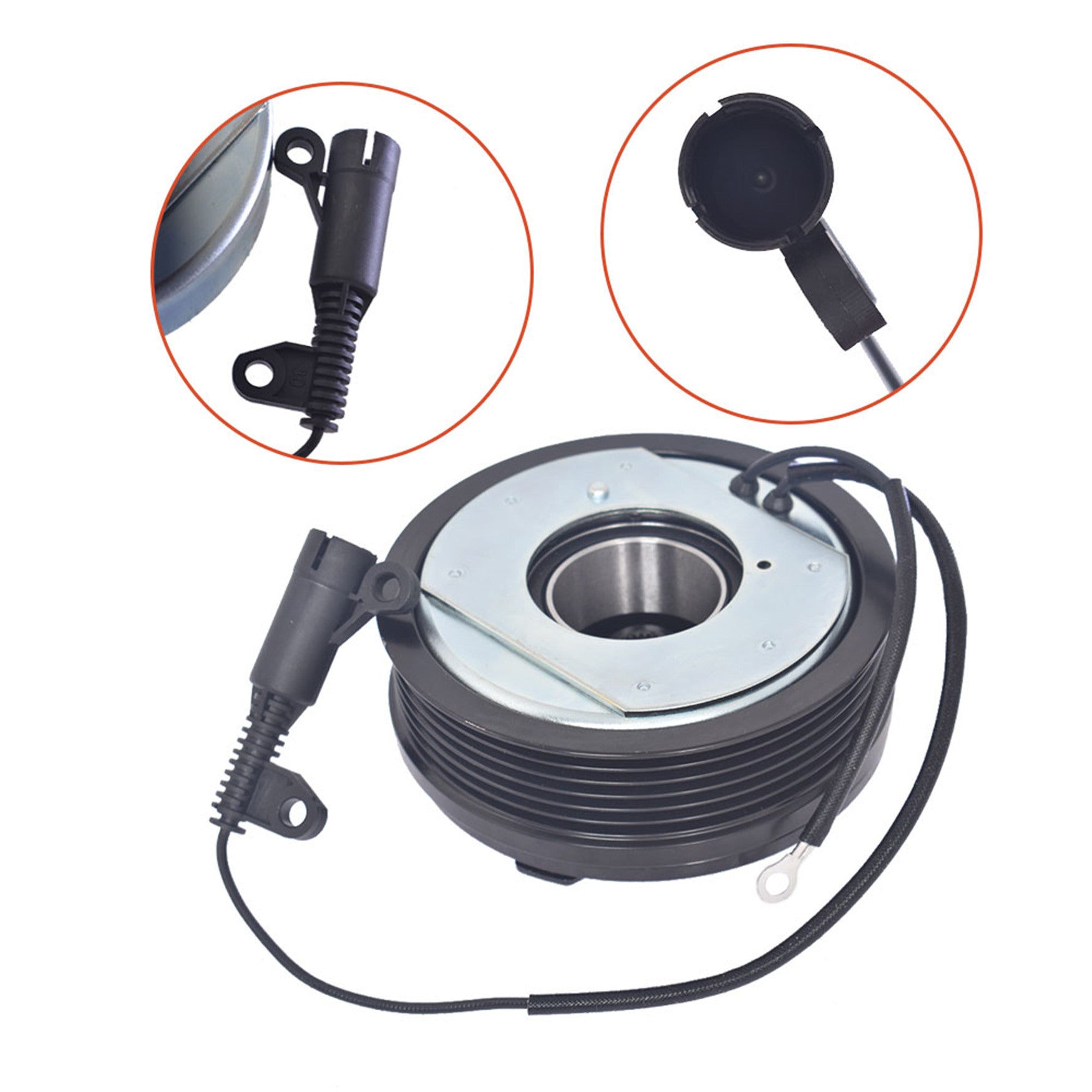 AC Compressor CVC Clutch Kit Pulley Coil For 02 - 08 Mini Cooper 6 Groove 1.6L