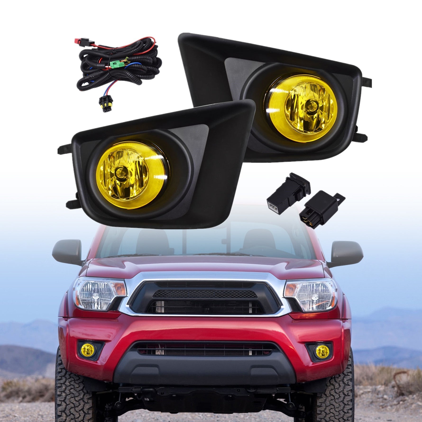 Amber Fog Driving Light Pair L/R Replacement Upgrade For 12-15 Toyota Tacoma New
