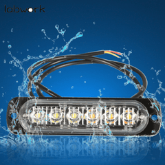 Amber/White 6LED Car Truck Emergency Beacon Warning Hazard Flash Strobe Light X8