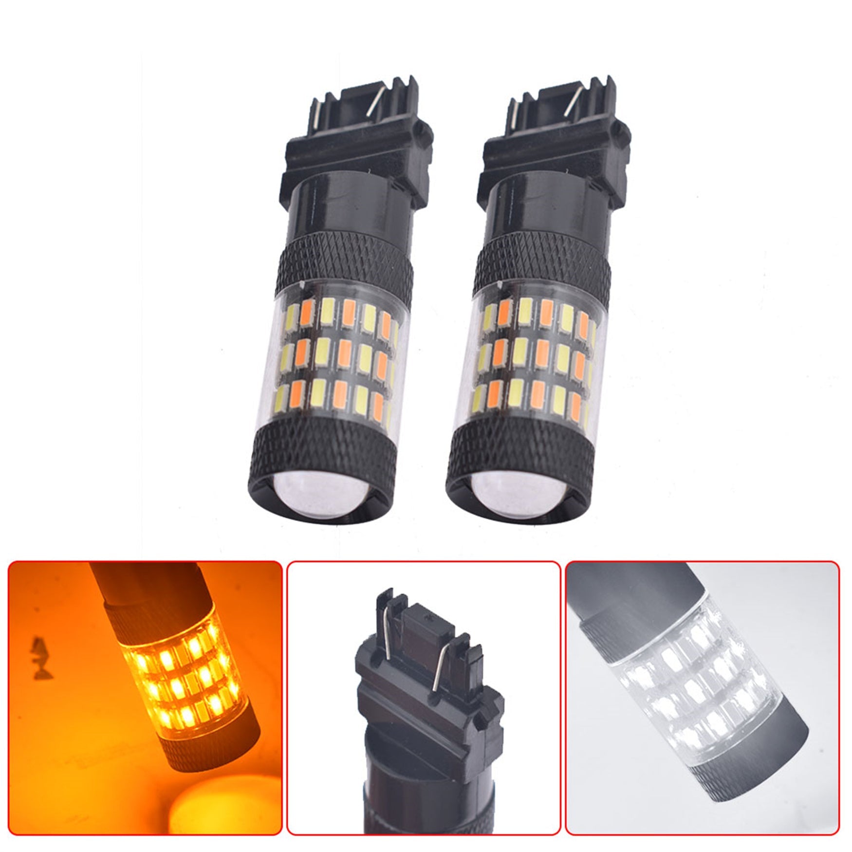 Amber/White Switchback LED Turn Signal Light Bulbs For Chevy Silverado 1500 2500