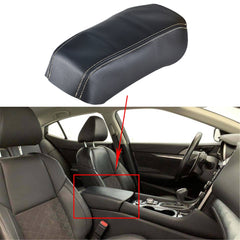 TOPPARTZ Black Center Console Armrest Leather Cover Beige Stitch For Nissan Maxima 16-19