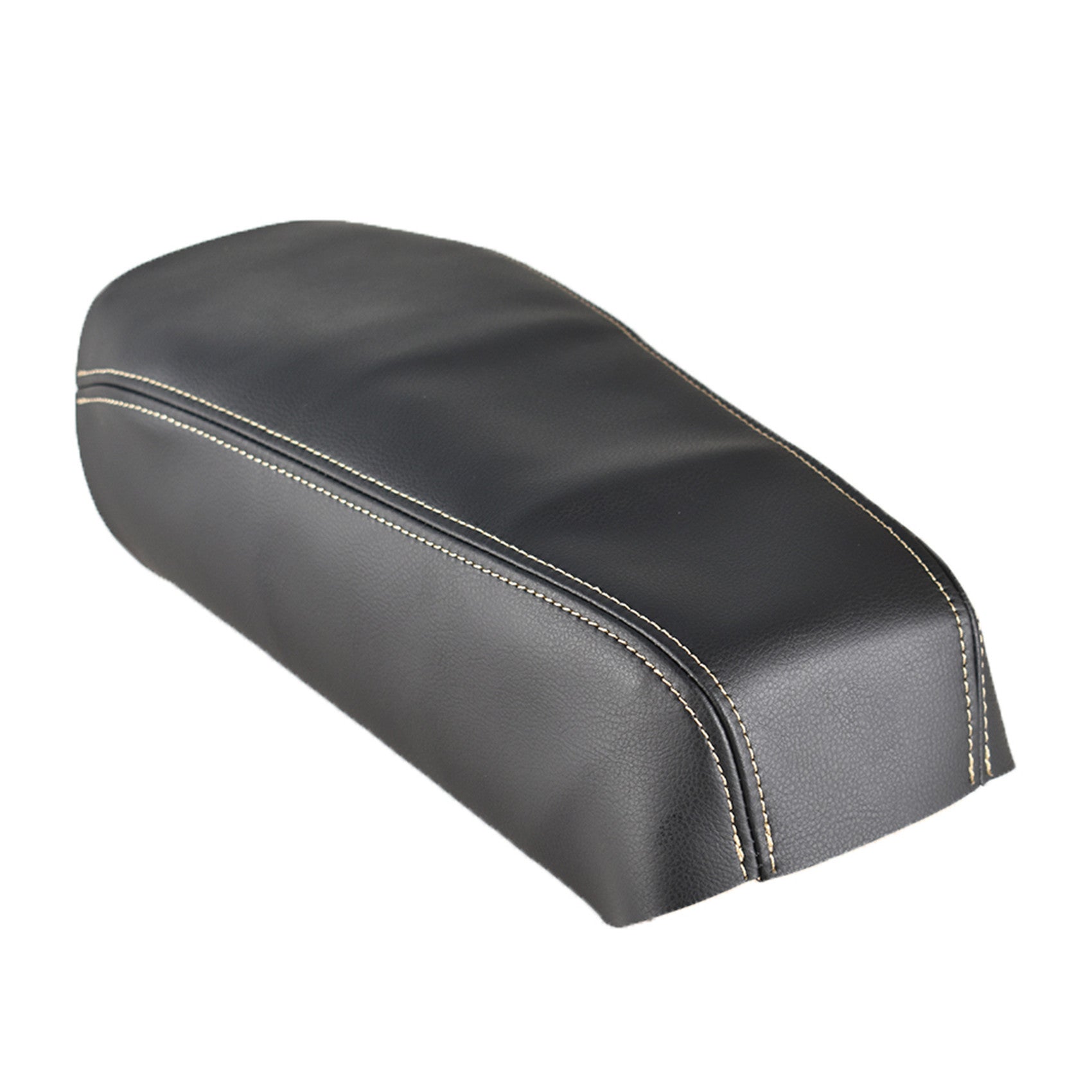 TOPPARTZ Black Center Console Armrest Leather Cover Beige Stitch For Nissan Maxima 16-19