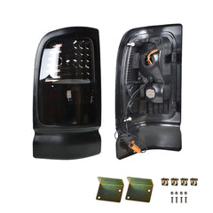 Black+Chrome Housing LED Tail Light For 94-01 Dodge Ram Truck 1500 2500 3500
