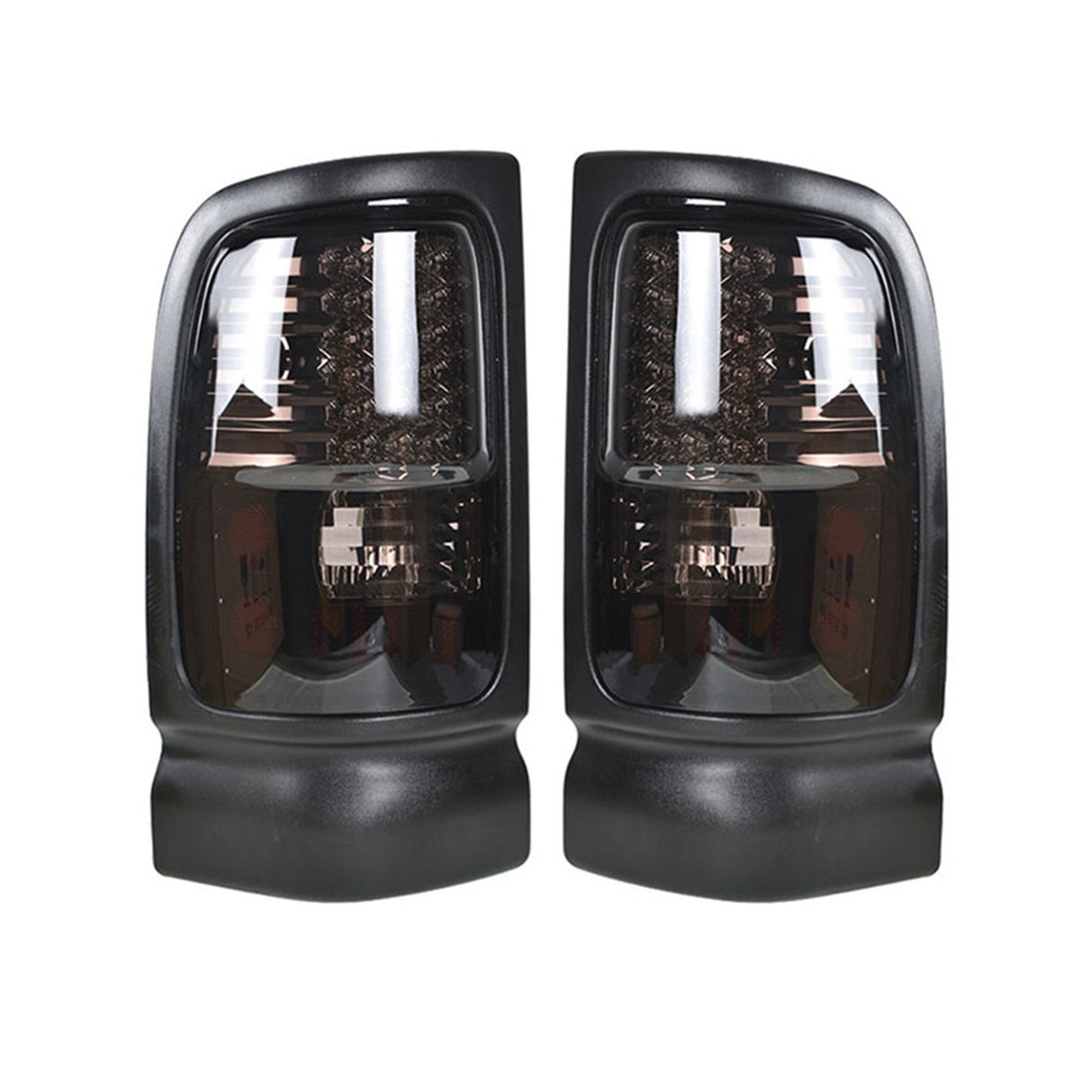Black+Chrome Housing LED Tail Light For 94-01 Dodge Ram Truck 1500 2500 3500