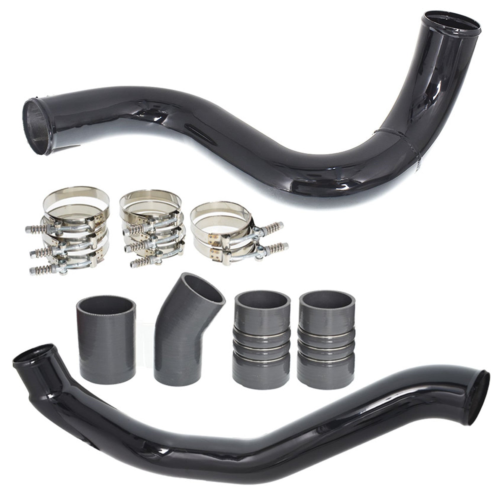 Black For 2003-2007 Ford 6.0L Powerstroke Turbo Intercooler Pipe and Boot Kit