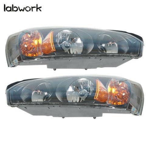 Black Housing Headlights For 2004-2008 Chevy Malibu Halogen Headlamps Right&Left