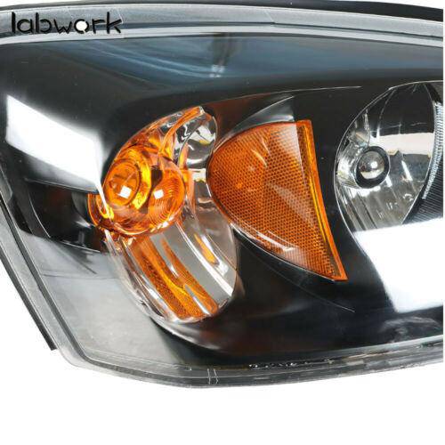 Black Housing Headlights For 2004-2008 Chevy Malibu Halogen Headlamps Right&Left