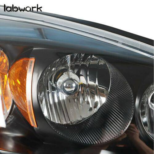 Black Housing Headlights For 2004-2008 Chevy Malibu Halogen Headlamps Right&Left