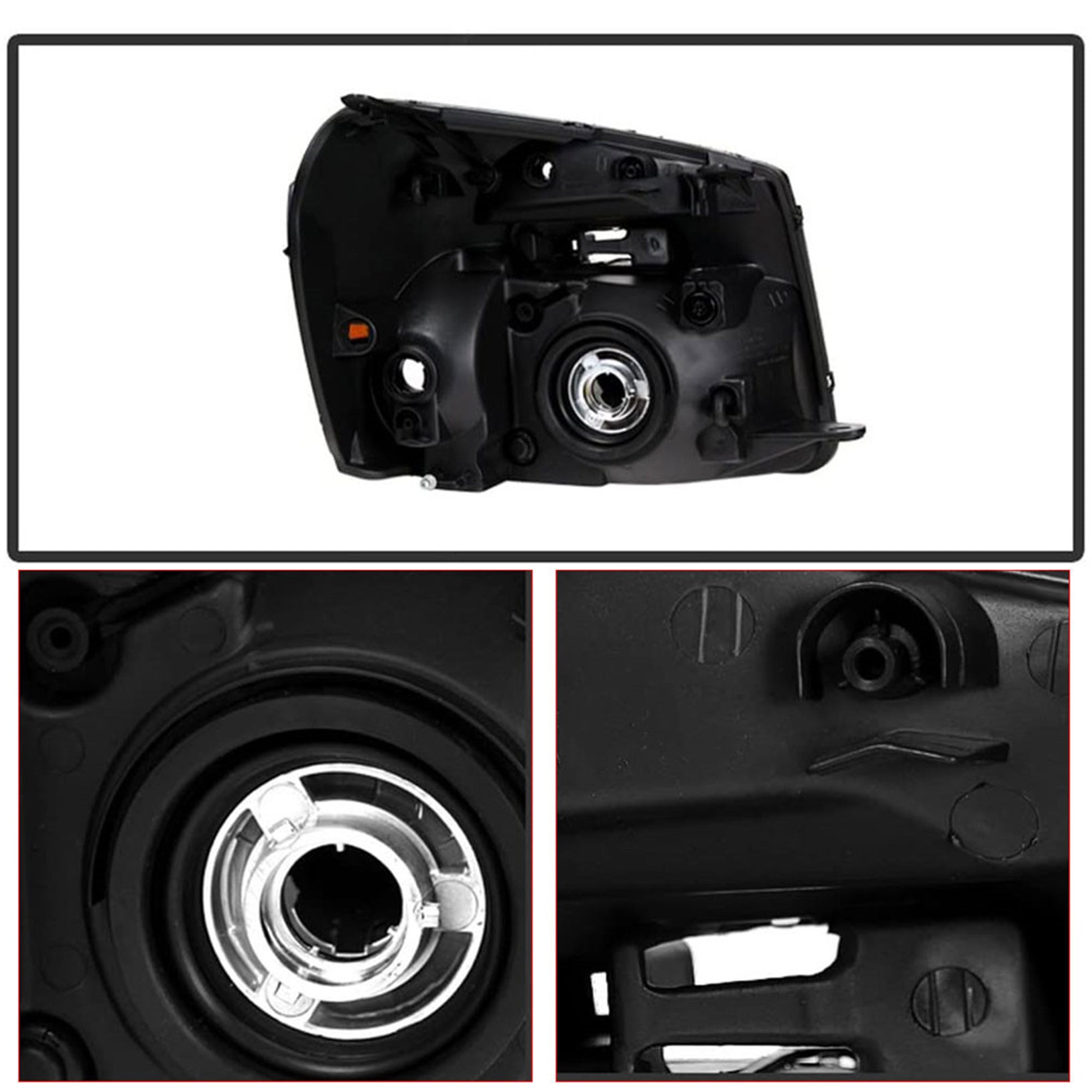 Black Housing Headlights Replacement For 2005-2009 Chevy Equinox Clear Lens