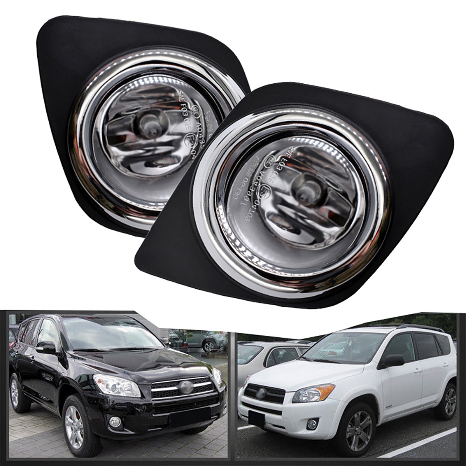 Bumper Chrome Fog Lights W/bulb+harness+switch For 2009-2012 Toyota Rav4