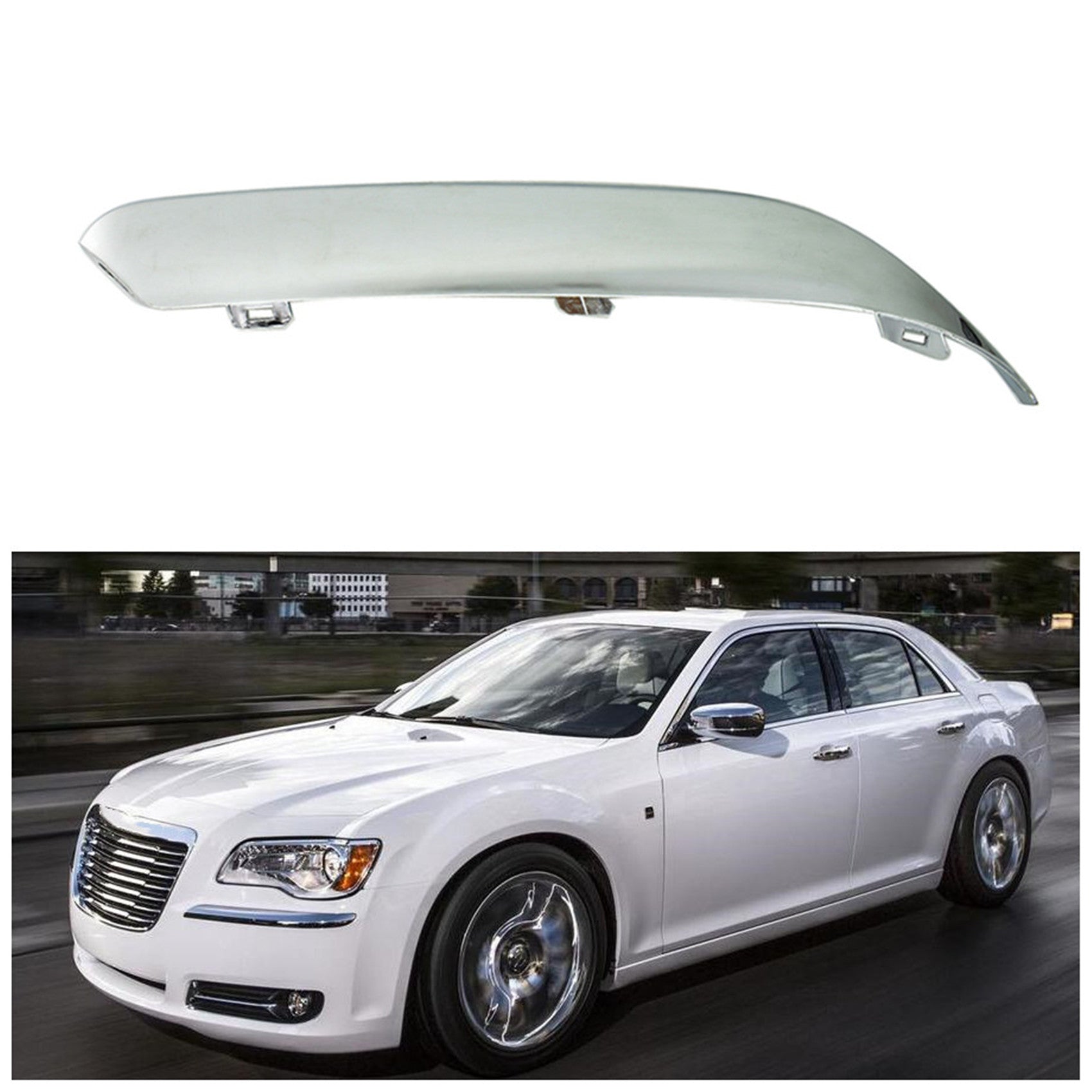 Bumper Trim For 2005-2010 5.7L Chrysler 300 Mdls Front LH Bumper Strip Plastic