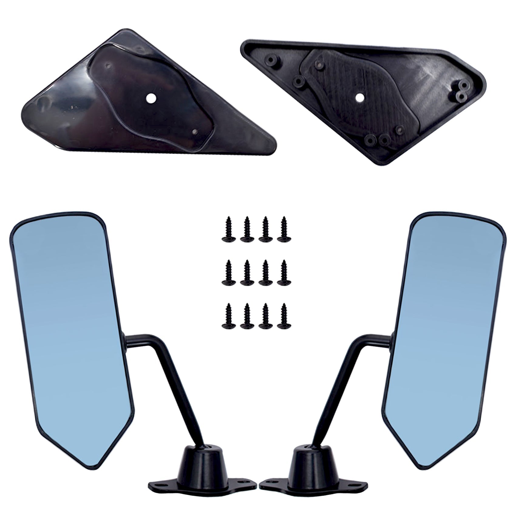 Car Racing Rearview Side Wing Mirrors Convex Glass Universal F1 Style
