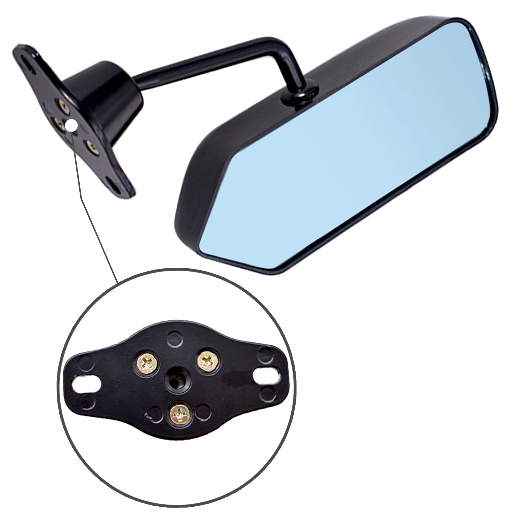 Car Racing Rearview Side Wing Mirrors Convex Glass Universal F1 Style