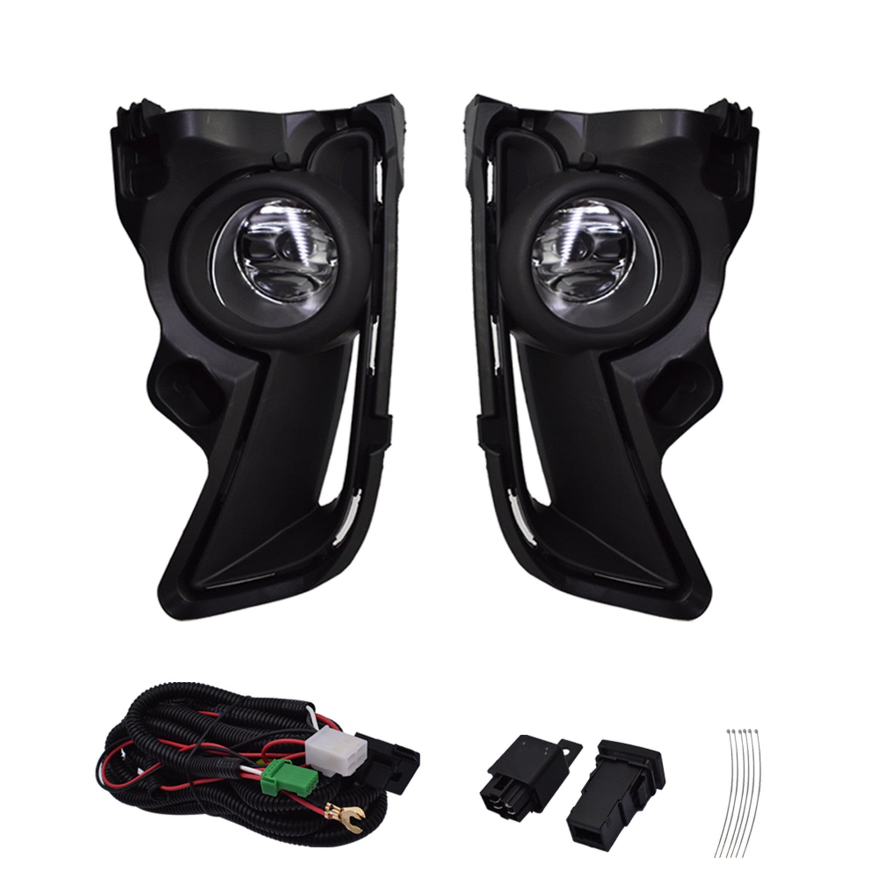 Clear Fog Light Front Bumper Lamps+Wiring+Switch For 17 18 19 Toyota Highlander