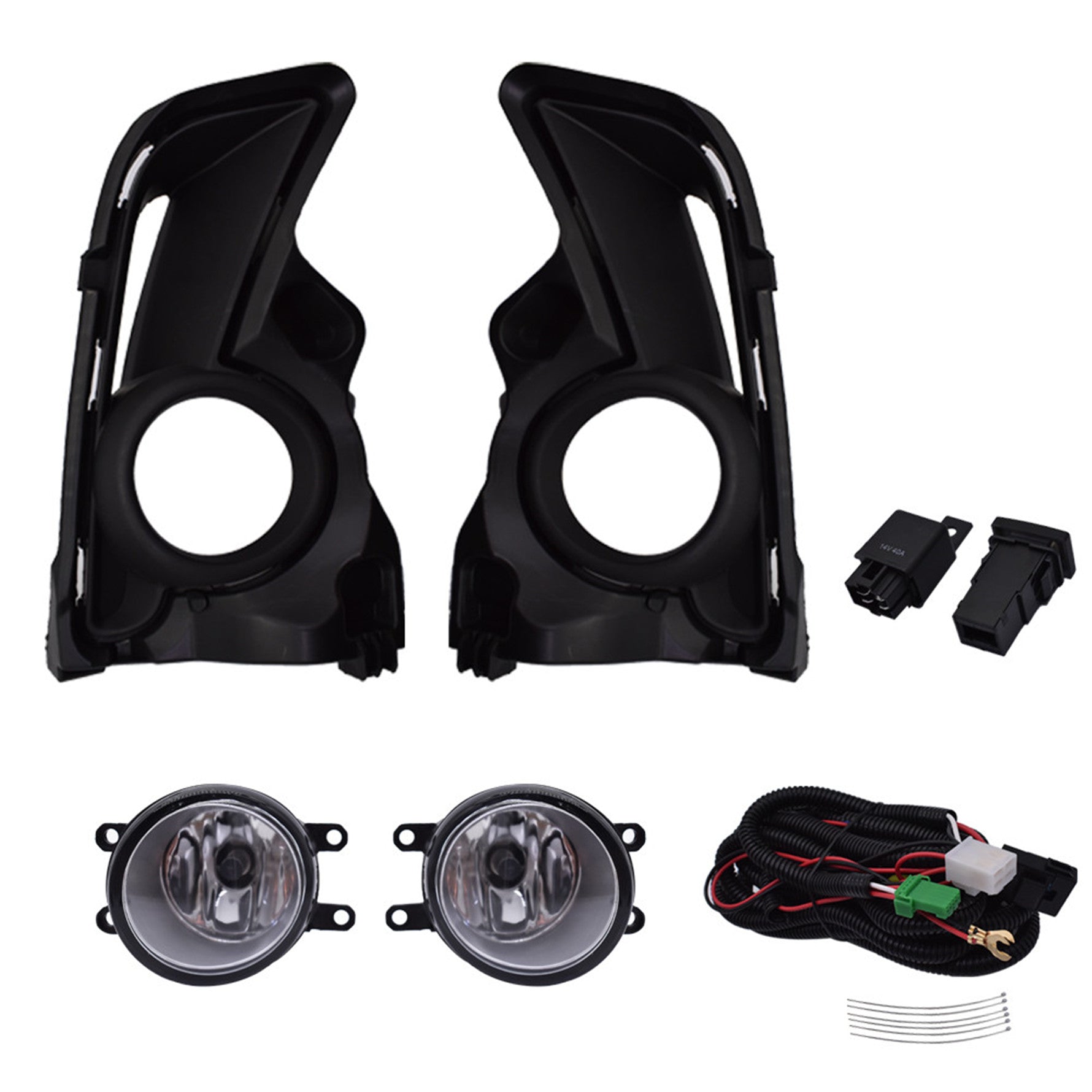 Clear Fog Light Front Bumper Lamps+Wiring+Switch For 17 18 19 Toyota Highlander