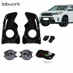 Clear Fog Light Front Bumper Lamps+Wiring+Switch For 17 18 19 Toyota Highlander