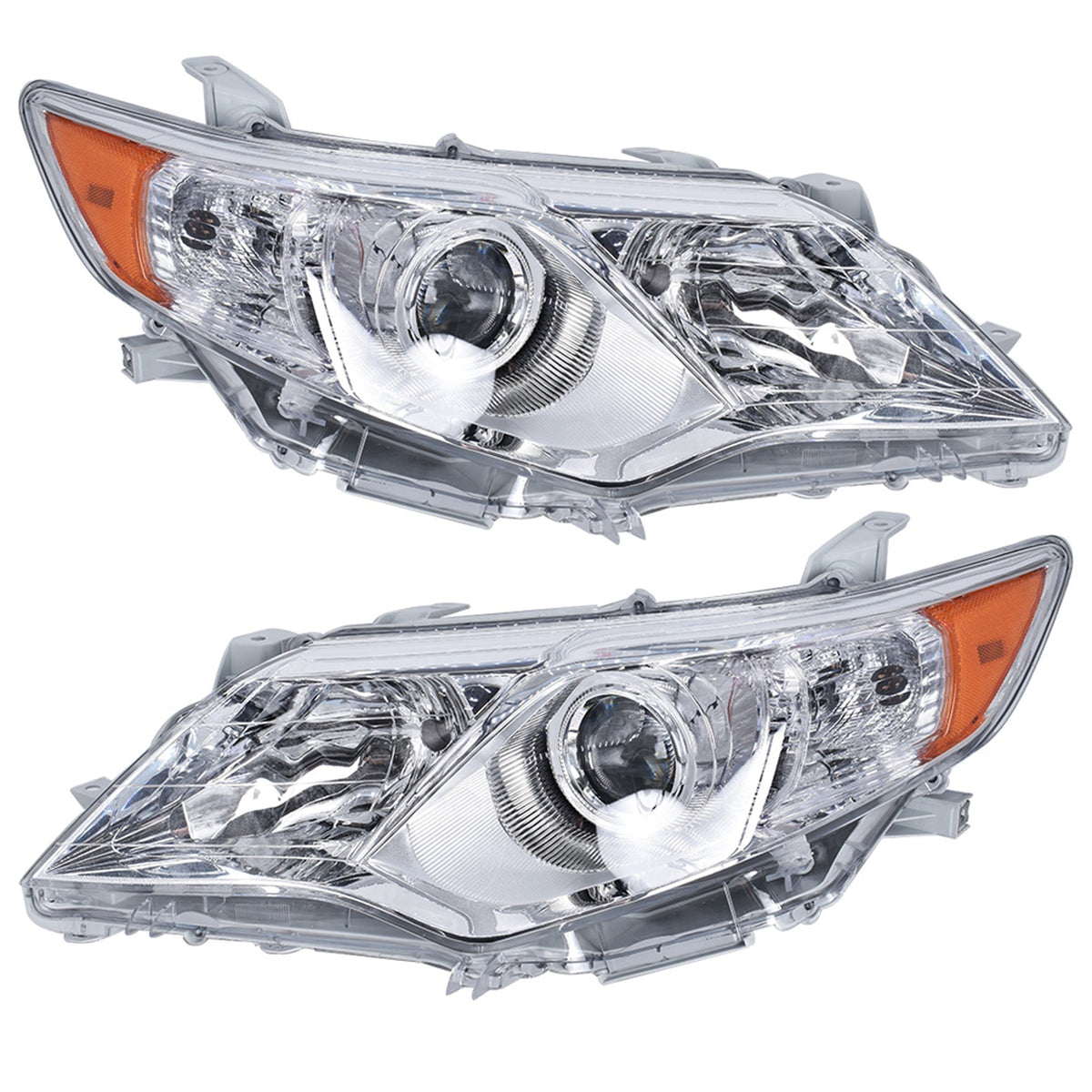 Clear Left+Right Projector Headlights Headlamps For 2012 2013 2014 Toyota Camry
