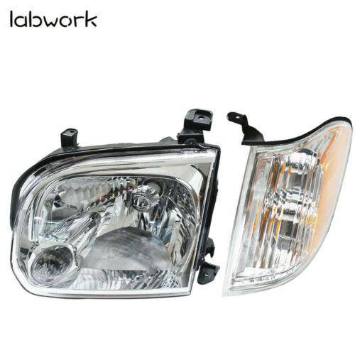 Clear Lens Headlights for 2005 2006 Toyota Tundra 2005-2007 Sequoia Pair Chrome