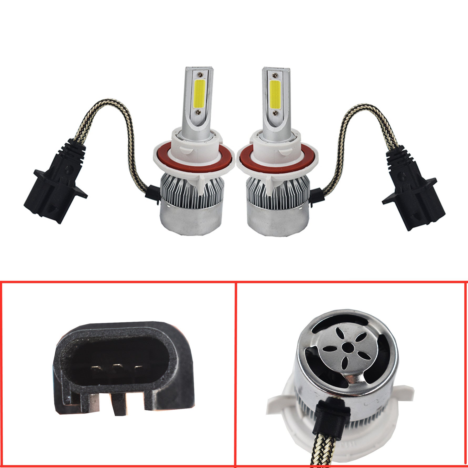 Combo Pack H13 9008 LED Headlight+5202 Fog Light Bulbs for 08-12 Ford Escape New
