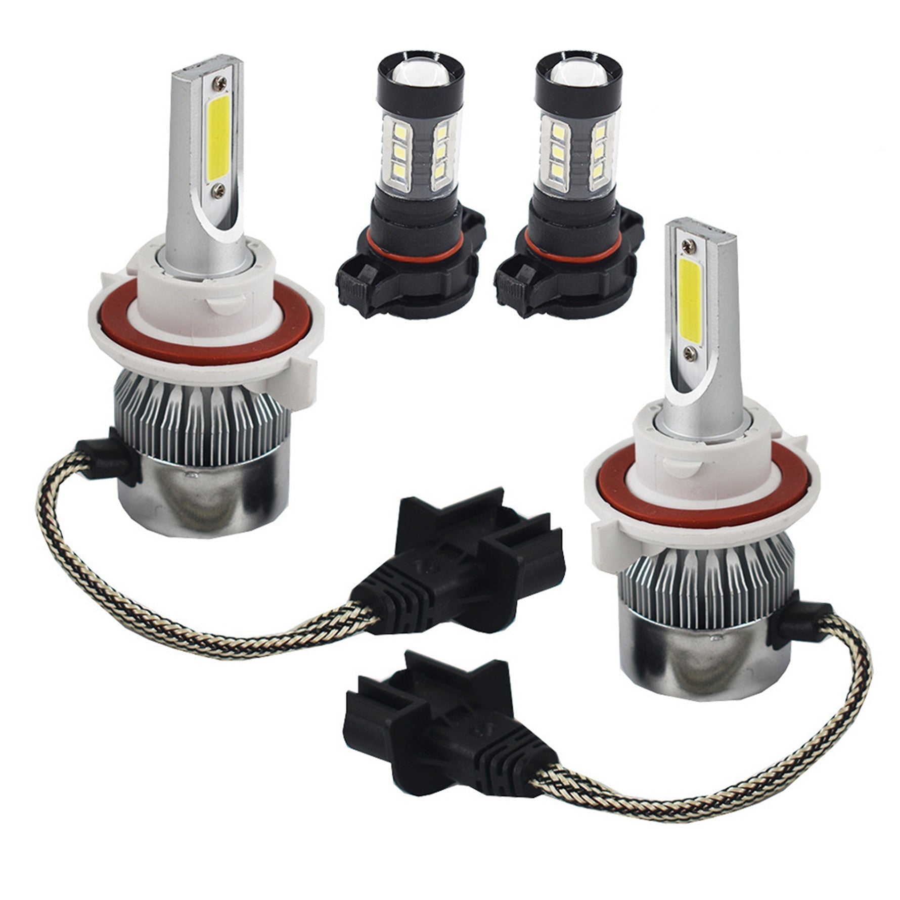 Combo Pack H13 9008 LED Headlight+5202 Fog Light Bulbs for 08-12 Ford Escape New
