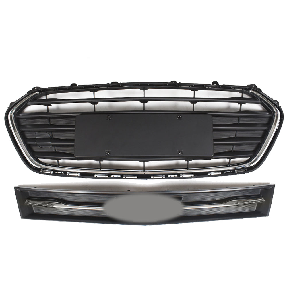 TOPPARTZ Front Upper and Lower Grille Set 2PCS Black＆Chrome For 2017-2021 Chevrolet Trax