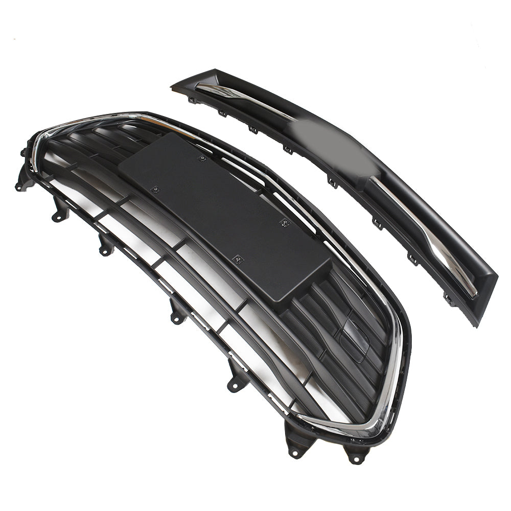 TOPPARTZ Front Upper and Lower Grille Set 2PCS Black＆Chrome For 2017-2021 Chevrolet Trax