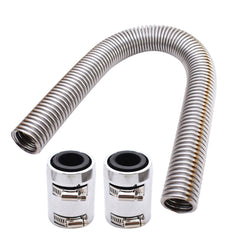TOPPARTZ 24' Flexible Stainless Steel Upper or Lower Radiator Hose Kit W/Caps