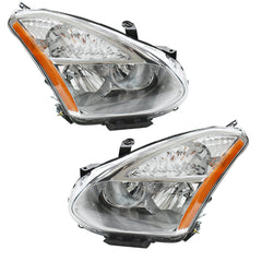 TOPPARTZ Chrome Headlights Assembly Clear Left+Right For 2008-2013 Nissan Rogue