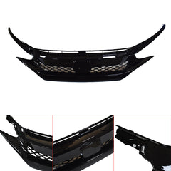 TOPPARTZ For 16-18 Honda Civic FK8 Type-R ABS Front Bumper Grille Hood Mesh Grill Guards