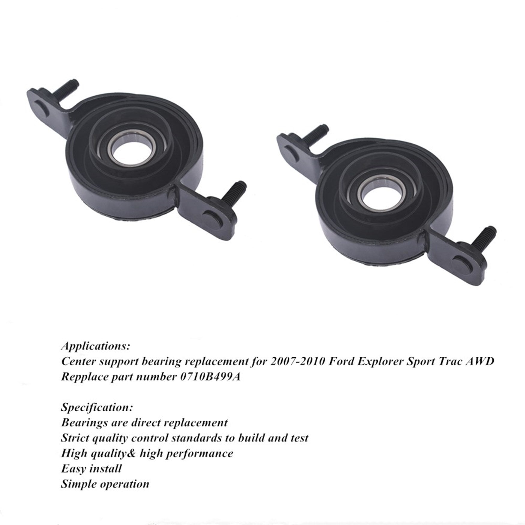 Drive Shaft Center Support Bearing For 07-10 Ford Explorer Sport Trac Awd