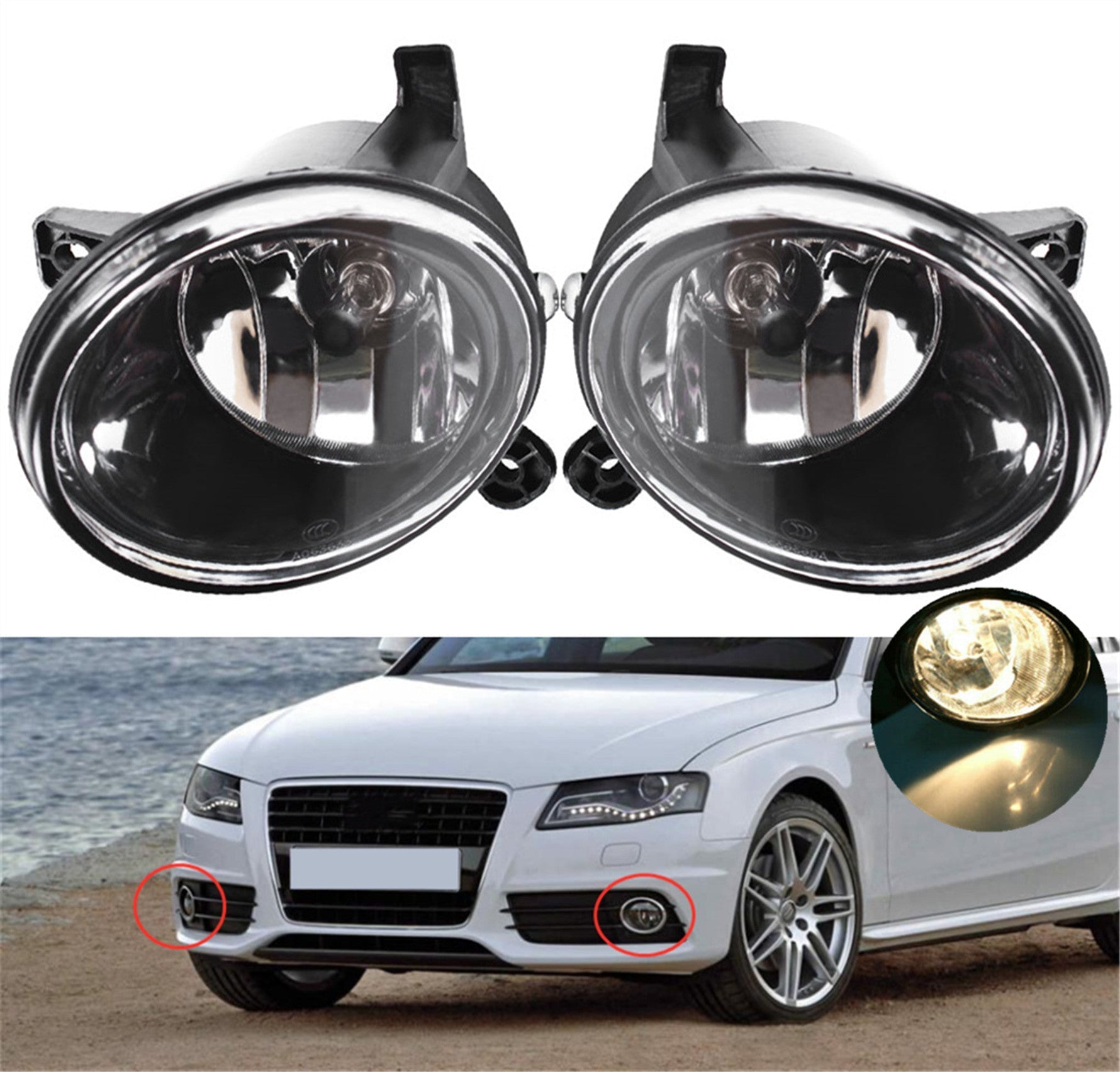 Driver RH & LH fog light For Audi A4 S4 Q5 B8 09 10 11 12 A6 09-11