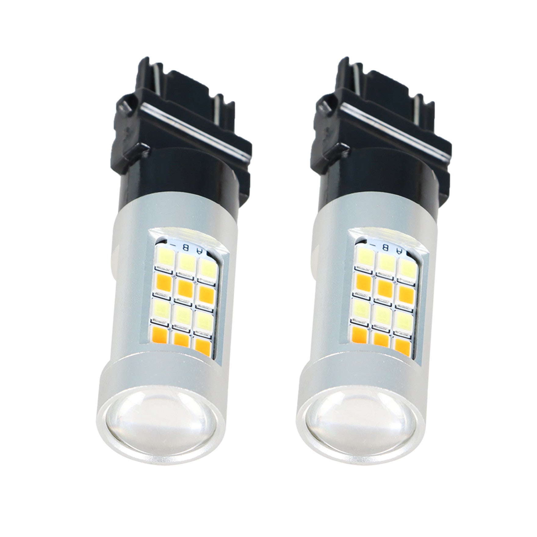 Dual Color White/Amber 3157 LED DRL Switchback Turn Signal Parking Light Bulbs