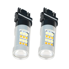 Dual Color White/Amber 3157 LED DRL Switchback Turn Signal Parking Light Bulbs