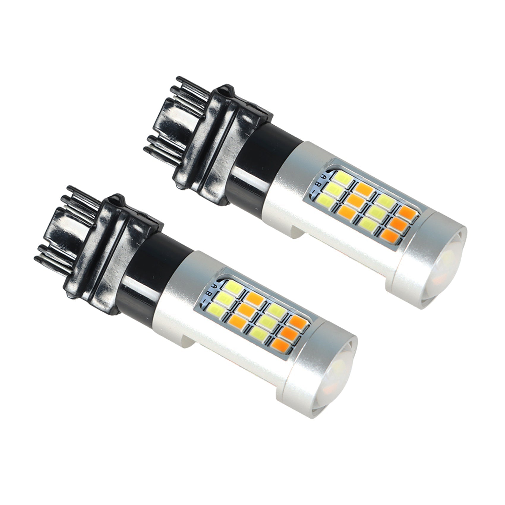 Dual Color White/Amber 3157 LED DRL Switchback Turn Signal Parking Light Bulbs