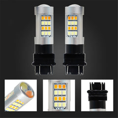 Dual Color White/Amber 3157 LED DRL Switchback Turn Signal Parking Light Bulbs