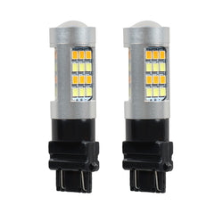 Dual Color White/Amber 3157 LED DRL Switchback Turn Signal Parking Light Bulbs