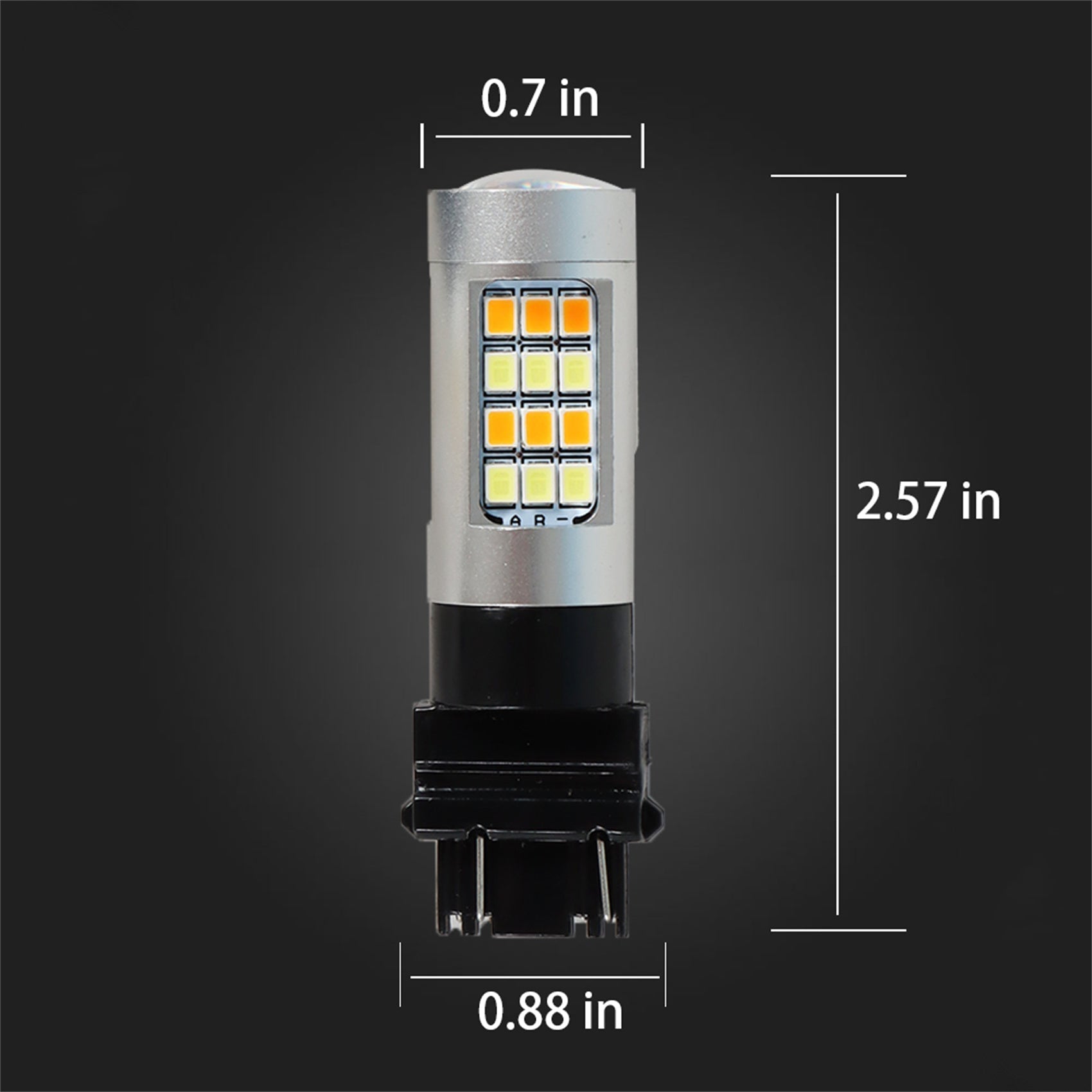 Dual Color White/Amber 3157 LED DRL Switchback Turn Signal Parking Light Bulbs