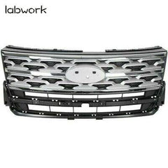 FOR Ford Explorer Limited XLT 2018 2019 Front Upper Grille Grill Silver & Black