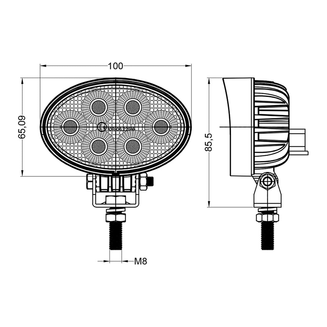 4 inch 24W Oval Led Work Light ECE R10