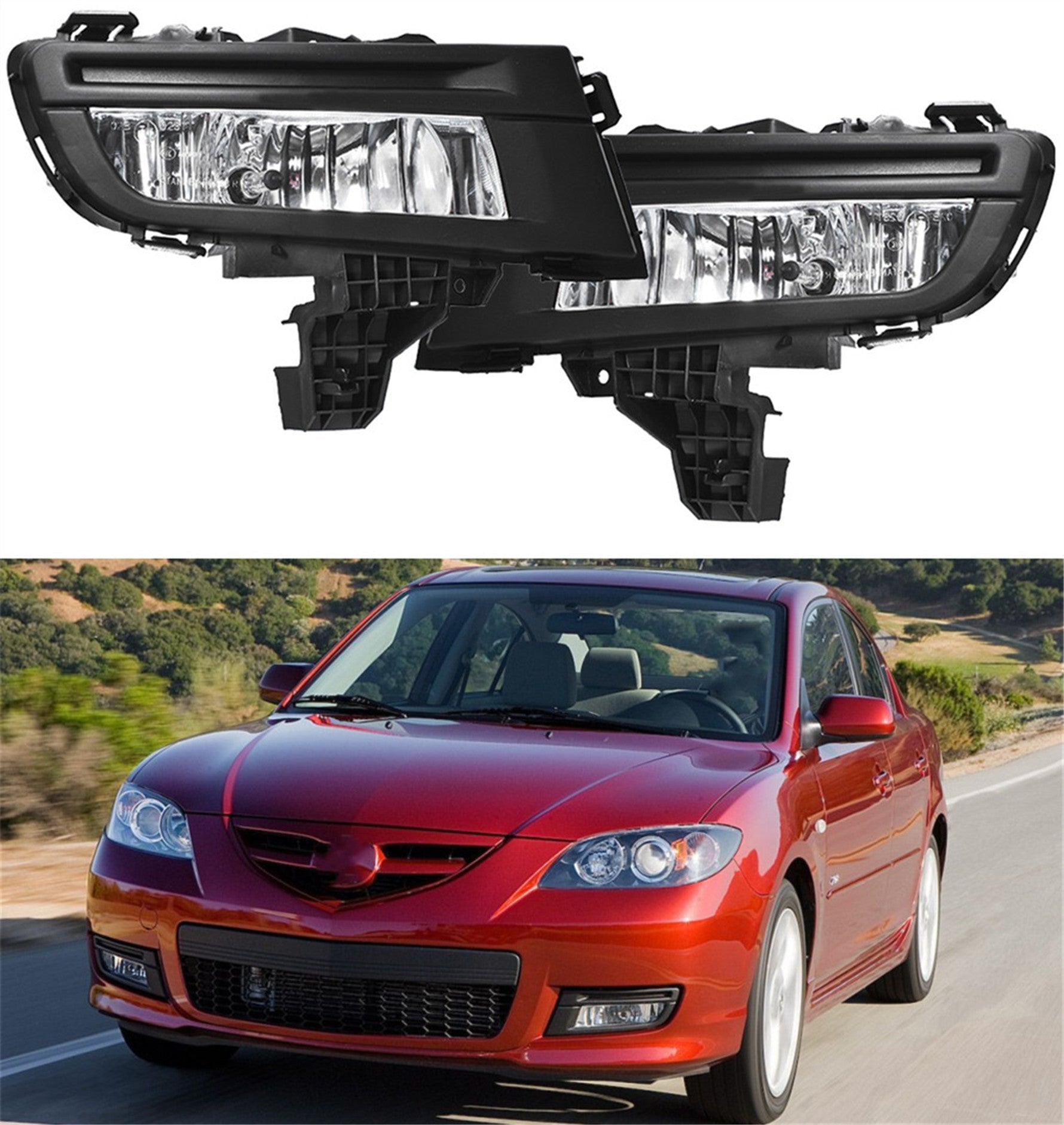 Fit for Mazda 3 Sedan 2008 2009 Viable Pair Front Left&Right Fog Lights Fog Lamp