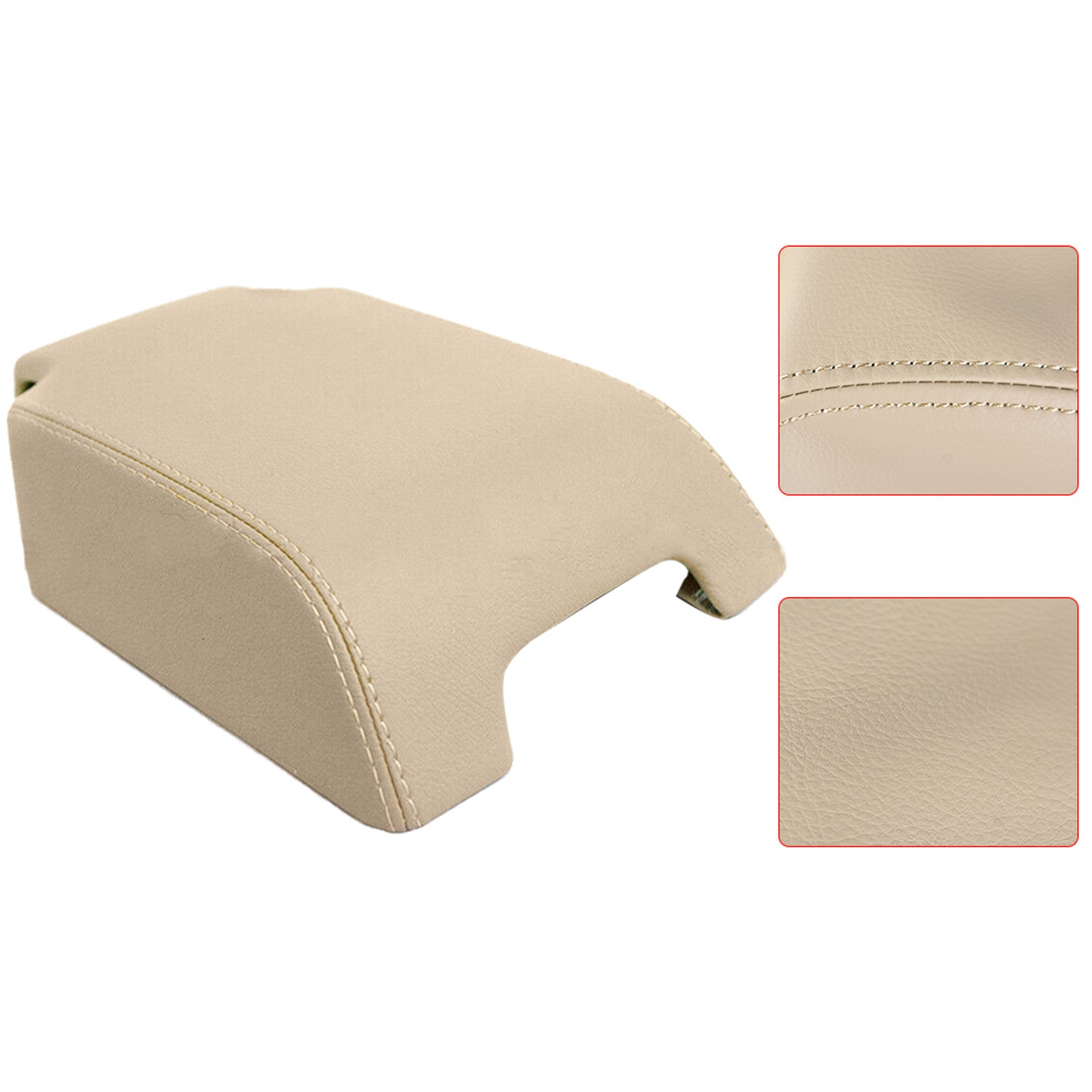 TOPPARTZ Leather Center Console Lid Armrest Cover Skin For 06-13 Range Rover Sport Beige