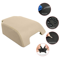 TOPPARTZ Leather Center Console Lid Armrest Cover Skin For 06-13 Range Rover Sport Beige
