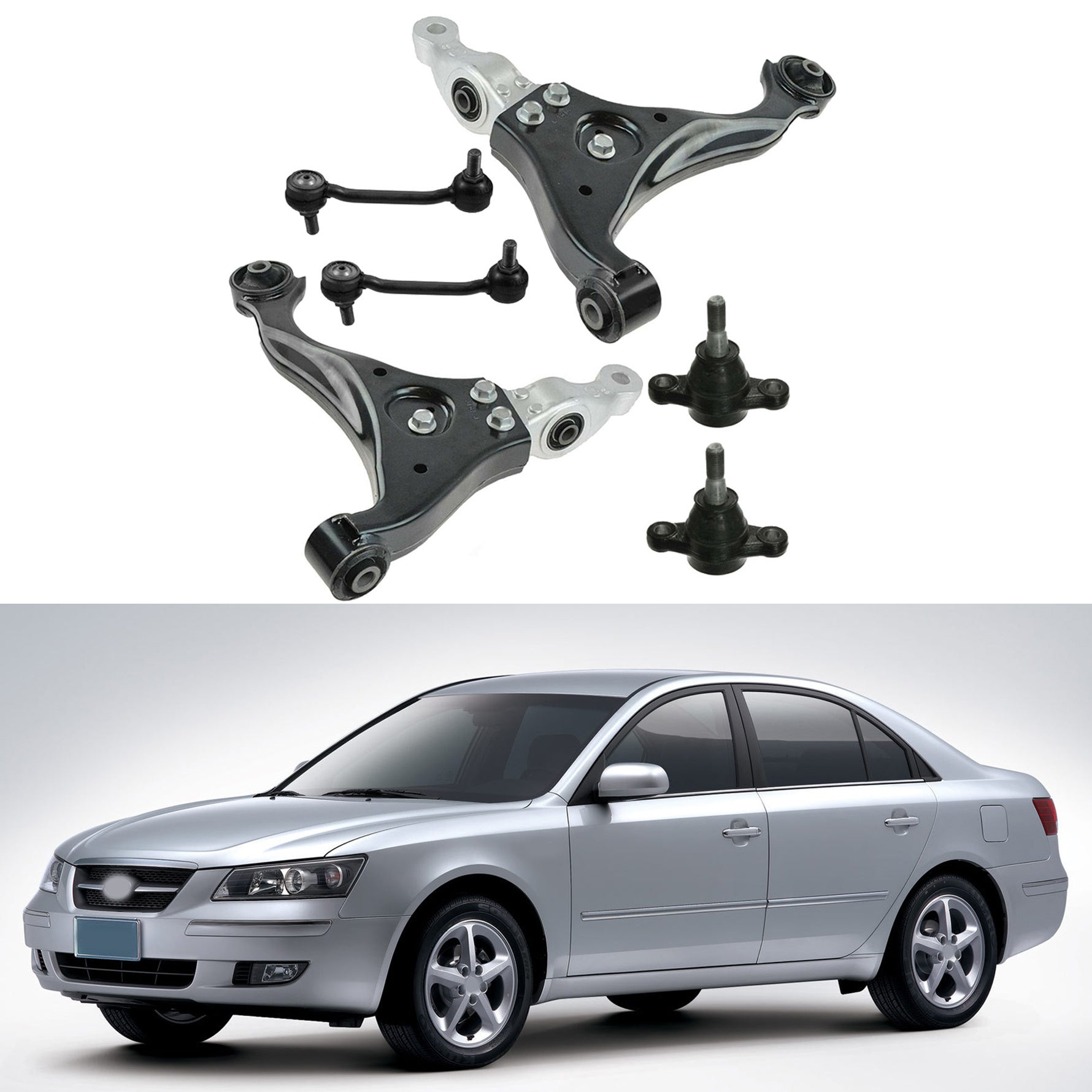 For 2006-2010 Hyundai Sonata (6) Front Lower Control Arm Ball Joint Sway Bar Kit