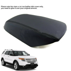 TOPPARTZ Leather Center Console Lid Armrest Cover Skin For 11-18 Ford Explorer