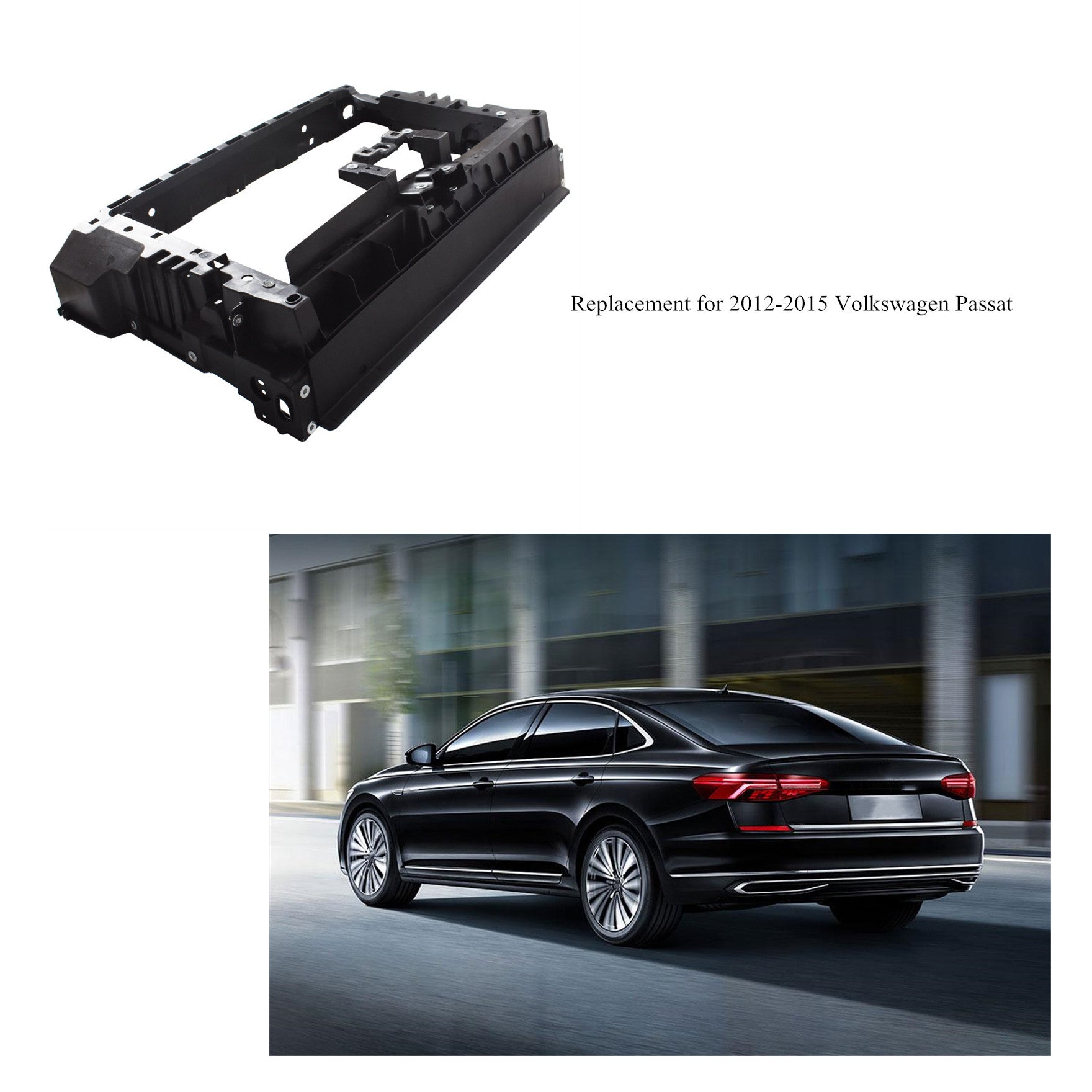 Radiator Support Assembly Black For 2012-2015 Volkswagen Passat