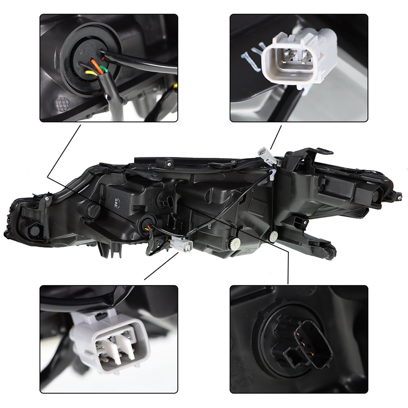 LED Headlights For 2018-2019 Toyota Camry LE SE Black Housing Passenger & Driver